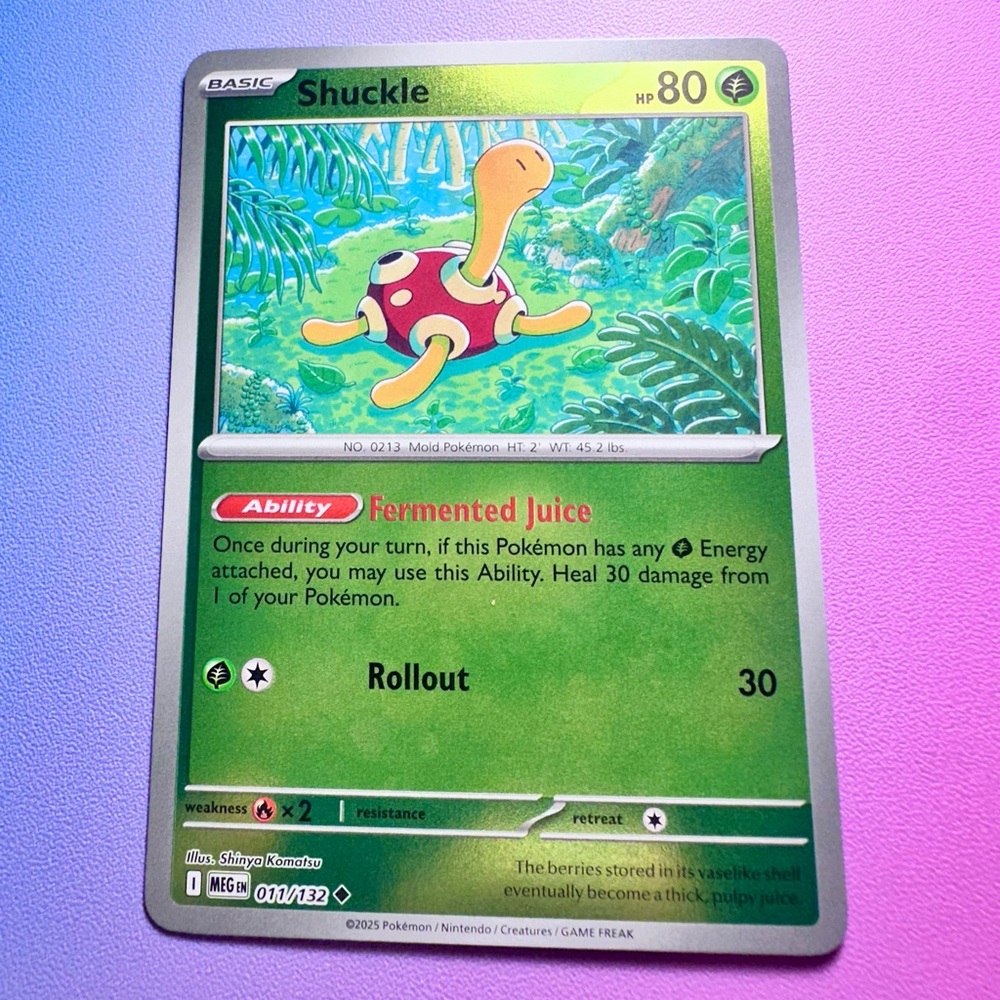shuckle [reverse holo] - 011/132 (uncommon) — pokemon: mega evolutions